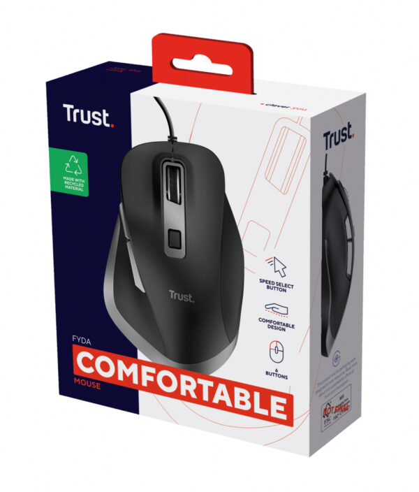 Trust Fyda muis Kantoor Rechtshandig USB Type-A Optisch 5000 DPI - Afbeelding 8