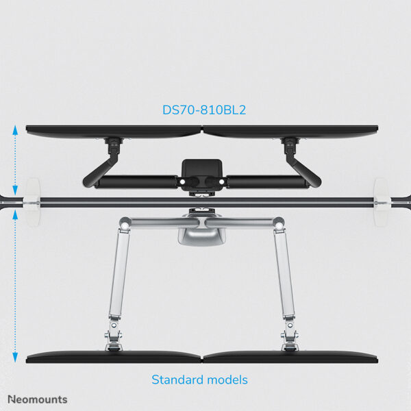 Neomounts DS70-810BL2 Monitorarm 17-32" - gasveer - ruimtebesparend - 180°-stop - Afbeelding 17