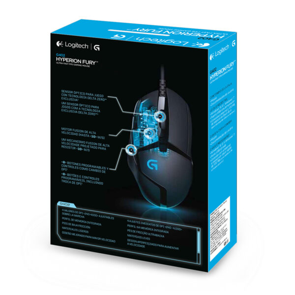 Logitech G G402 Hyperion Fury Ultra-Fast FPS gamingmuis - Afbeelding 8