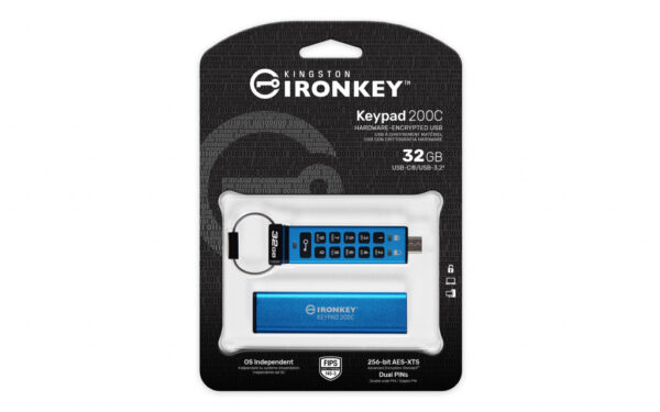 Kingston Technology IronKey 32GB USB-C Keypad 200C, FIPS 140-3 Lvl 3 (aangevraagd) AES-256 - Afbeelding 6