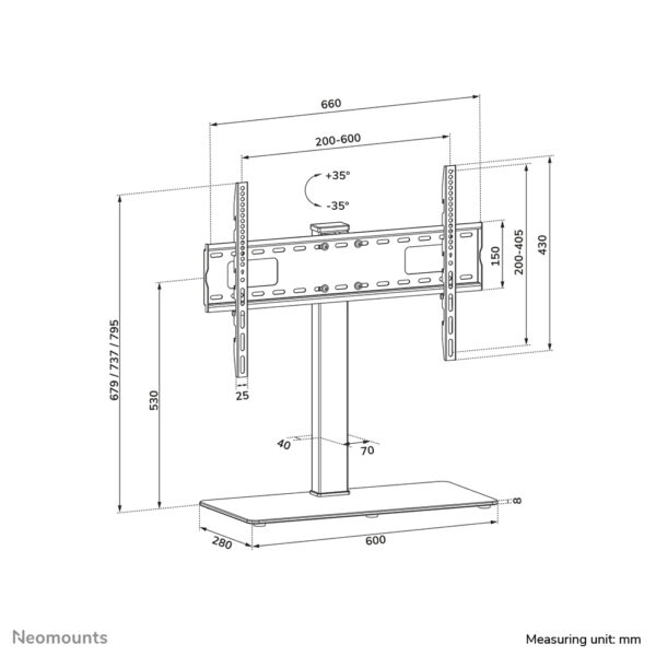 Neomounts DS45-430BL16 TV standaard 37-70"- zwenkbaar - Afbeelding 18