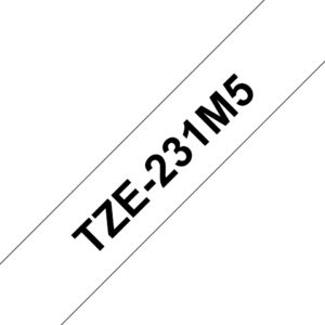 Brother TZE-231M5 labelprinter-tape Zwart op wit