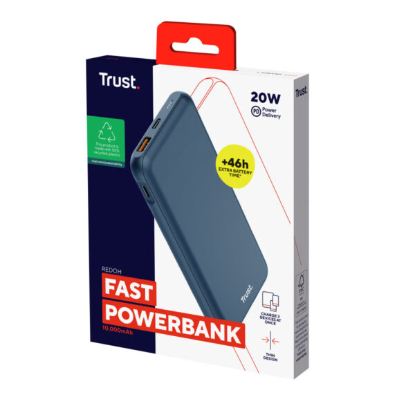 Trust Redoh Lithium-Ion (Li-Ion) 10000 mAh Blauw - Afbeelding 5