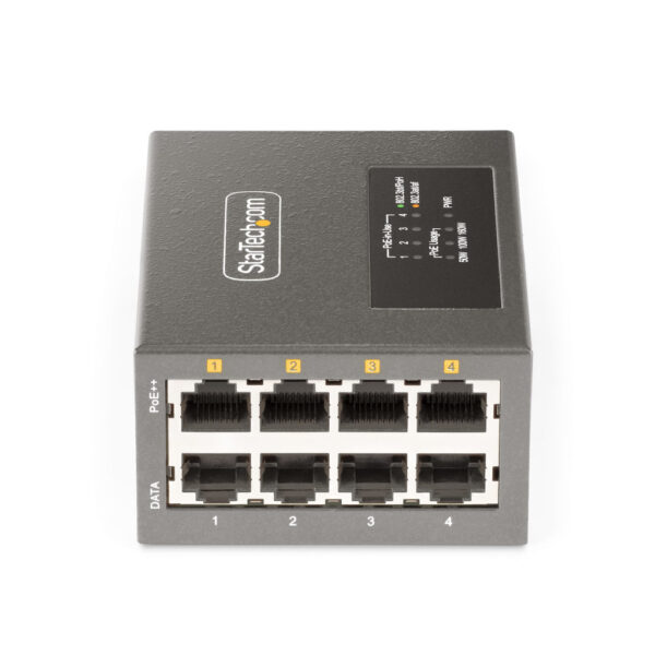 StarTech.com 4-Port Multi-Gigabit PoE++ Injector, 5/2.5/1G Ethernet (NBASE-T), PoE/PoE+/PoE++ (802.3af/802.3at/802.3bt), 160W Po - Afbeelding 3