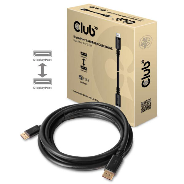 CLUB3D DisplayPort 1.4 HBR3 8K Kabel M/M 4meter - Afbeelding 2