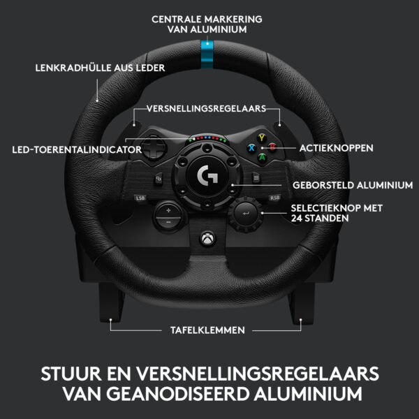 Logitech G G923 Zwart USB 2.0 Stuurwiel + pedalen Analoog/digitaal PC, PlayStation 4, PlayStation 5 - Afbeelding 12