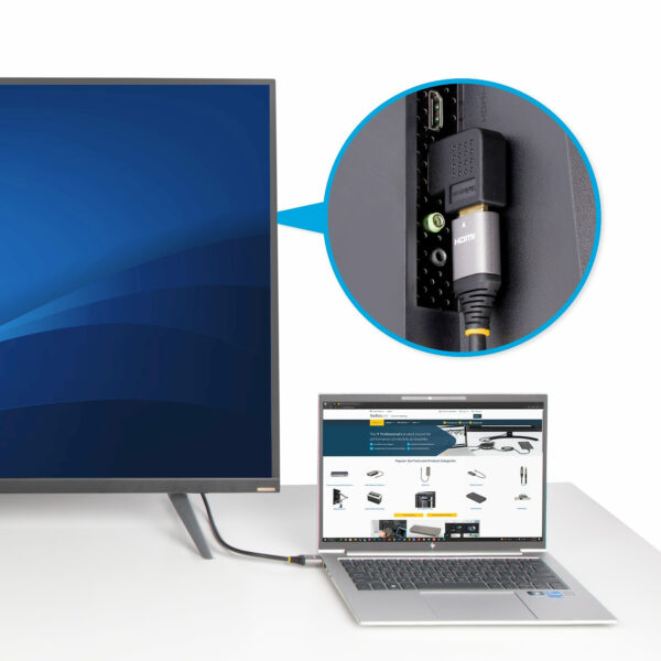 StarTech.com Haakse HDMI 2.0 Adapter, Male naar Female, Horizontale 90 Graden Haakse HDMI adapter, HDMI Port Saver, 4K 60Hz, Hig - Afbeelding 7