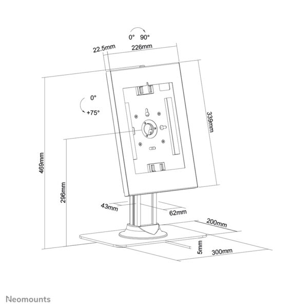 Neomounts DS15-650WH1 Tablet standaard bureau 9.7-11" - vergrendelbaar - Afbeelding 9