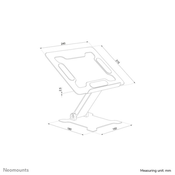 Neomounts DS20-740BL1 Laptopstandaard 11-15" - hoogteverstelbaar - opvouwbaar - compact - universeel - Afbeelding 20