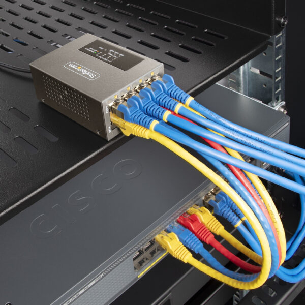 StarTech.com 4-Port Multi-Gigabit PoE++ Injector, 5/2.5/1G Ethernet (NBASE-T), PoE/PoE+/PoE++ (802.3af/802.3at/802.3bt), 160W Po - Afbeelding 8