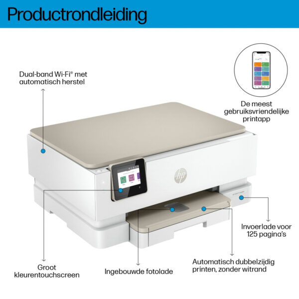 HP ENVY Inspire 7224e Draadloos All-in-One Kleur Printer, Instant Ink; Kopieerapparaat, scanner - Afbeelding 6