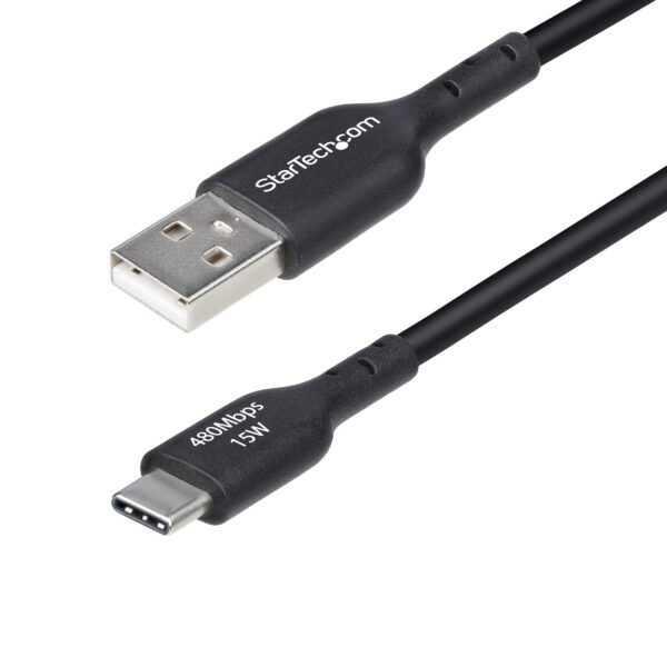 StarTech.com 2m USB-A naar USB-C Laadkabel, USB-A naar Type-C Oplaadkabel, 3A Fast Charge, USB 2.0 Data Transfer Kabel, TPE Mant