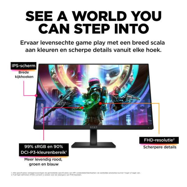 OMEN by HP 23,8 inch FHD 165 Hz gaming monitor - OMEN 24 - Afbeelding 4
