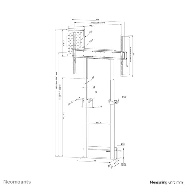 Neomounts WL55-875BL1 TV vloerstandaard 55-100" - wand - gemotoriseerd - TÜV - Afbeelding 20