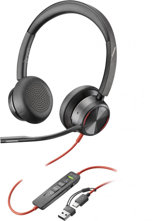 POLY Blackwire 8225 Stereo USB-C Headset + USB-C/A adapter - Afbeelding 4