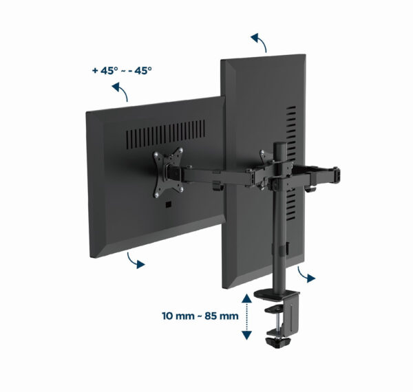 Gembird MA-D2-03 flat panel bureau steun 81,3 cm (32") Zwart - Afbeelding 4