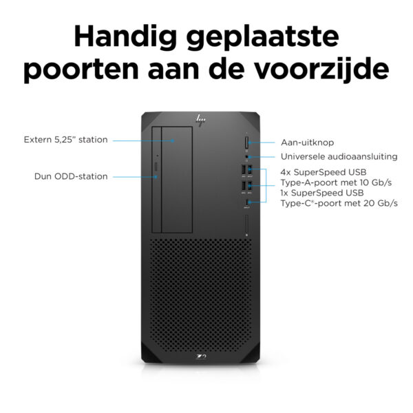 HP Z2 Tower G9 Intel® Core™ i9 i9-14900K 32 GB DDR5-SDRAM 1 TB SSD Windows 11 Pro Workstation Zwart - Afbeelding 6