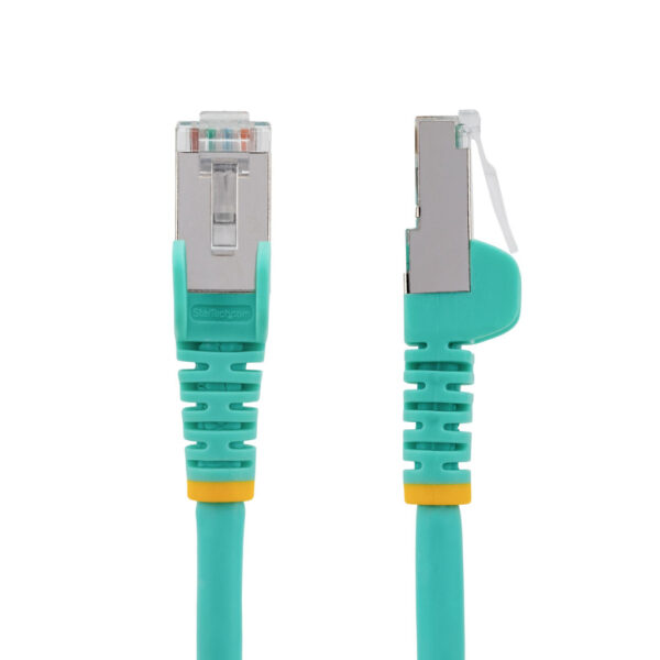 StarTech.com 50cm CAT6a Ethernet Kabel, Aqua, Low Smoke Zero Halogen (LSZH), 10GbE 500MHz 100W PoE++ Snagless RJ-45 S/FTP Netwer - Afbeelding 2