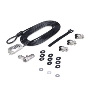 StarTech.com Kabelslot Kit voor Laptop/Desktop & Randapparatuur, Anti-diefstal Beveiligingsslot, K-Slot, 3m Stalen Kabel, 3 Appa