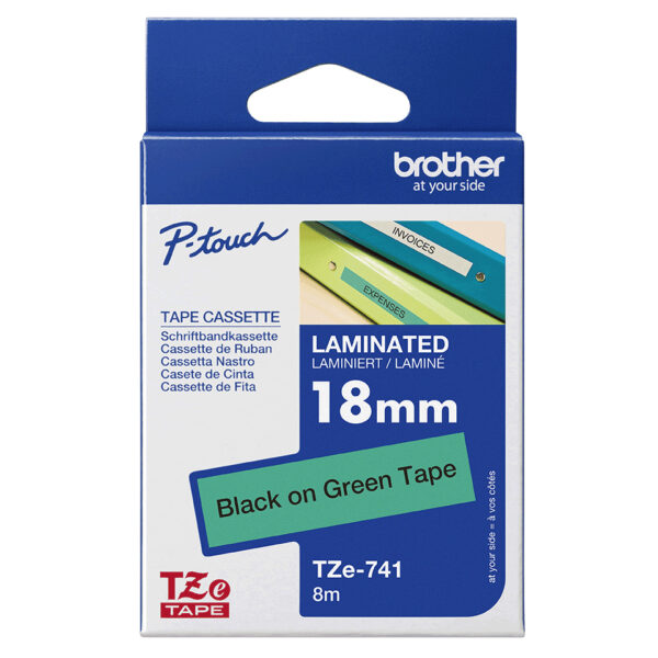 Brother TZE-741 labelprinter-tape Zwart op groen TZ - Afbeelding 3