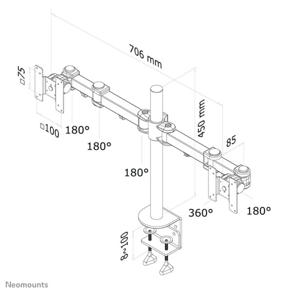 Neomounts FPMA-D960D Monitorarm 10-27" - Afbeelding 7