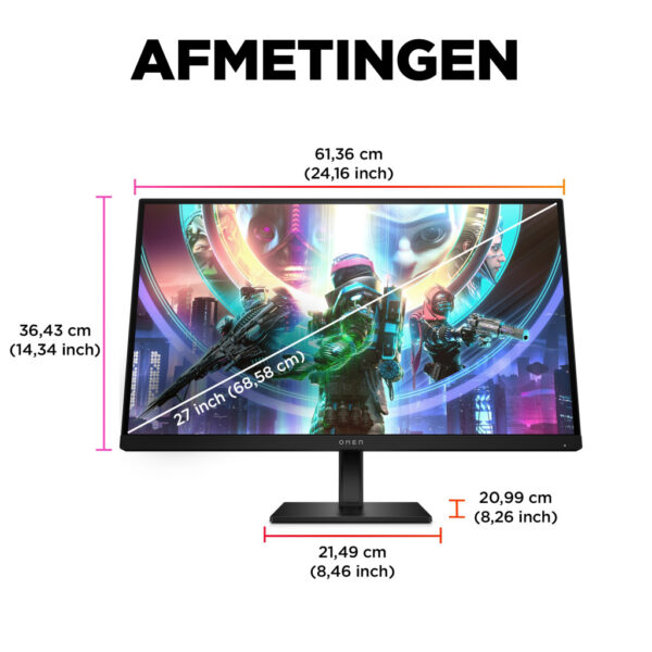 OMEN by HP 27 inch QHD 240 Hz gaming monitor - OMEN 27qs - Afbeelding 2