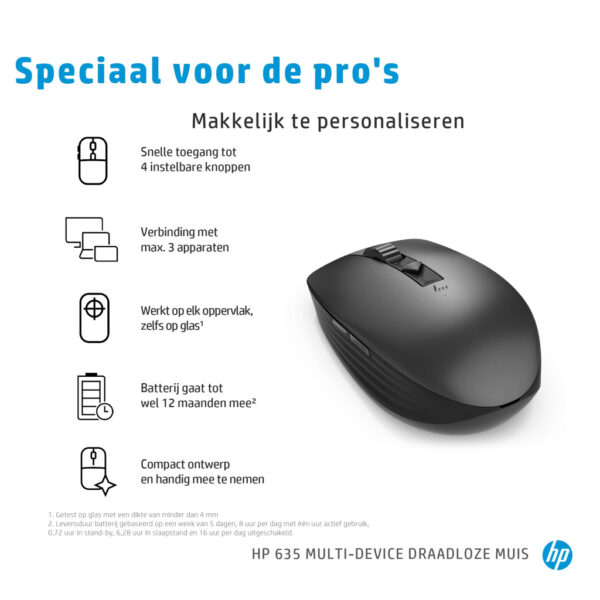 HP 635 draadloze muis voor meerdere apparaten - Afbeelding 8