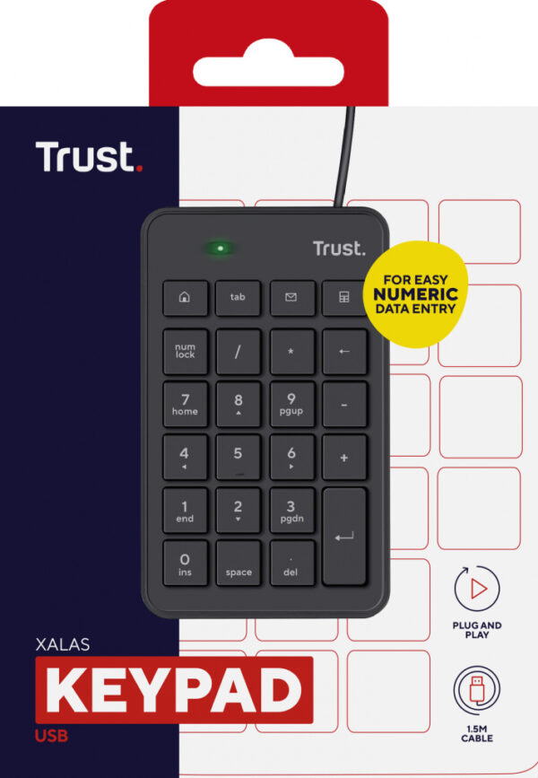 Trust Xalas - Numeriek toetsenbord - Zwart - Afbeelding 4