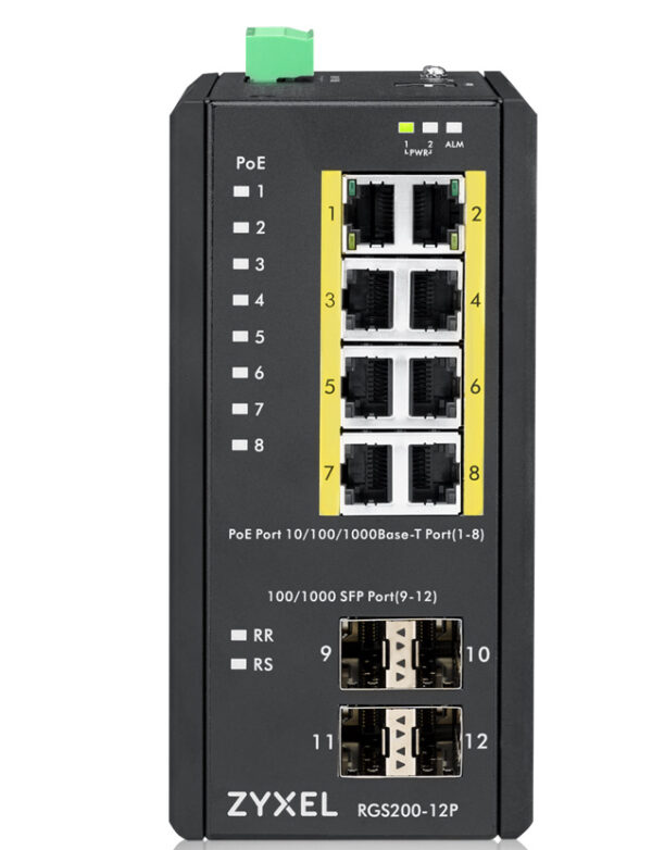 Zyxel RGS200-12P Managed L2 Gigabit Ethernet (10/100/1000) Power over Ethernet (PoE) Zwart - Afbeelding 3