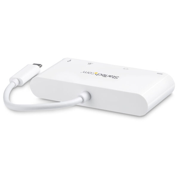 StarTech.com USB C Multiport Adapter, USB-C naar DVI-D (Digitaal) Video Adapter, 60W Power Delivery Passthrough Charging, GbE, U - Afbeelding 2