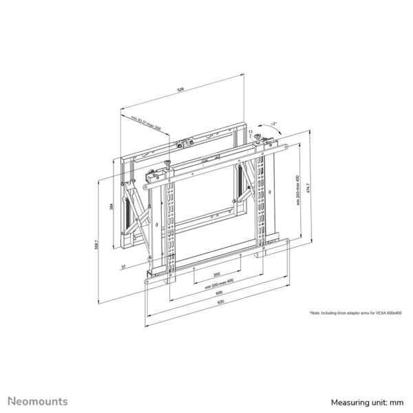 Neomounts WL95-800BL1 Videowall muurbeugel 42-70" - pop-out - max 35 kg - Afbeelding 16