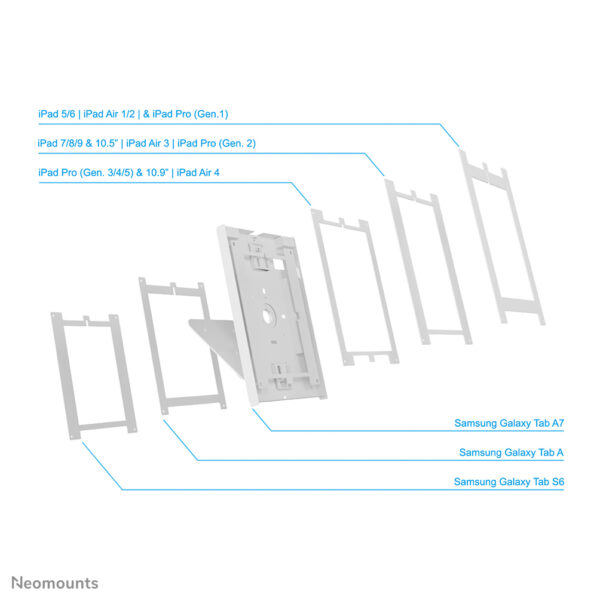 Neomounts DS15-630WH1 Tablet standaard bureau en wand 9.7-11" - vergrendelbaar - Afbeelding 12