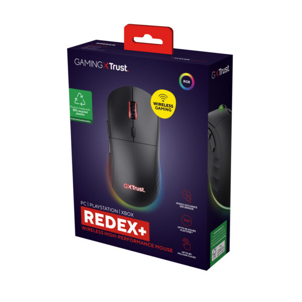 Trust GXT 927 Redex+ muis Gamen Rechtshandig RF Wireless + USB Type-A Laser 25600 DPI - Afbeelding 7