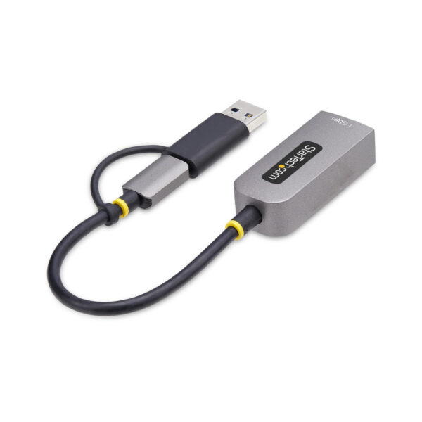 StarTech.com USB-C naar Ethernet Adapter met USB-A Dongle, 10/100/1000Mbps, USB 3.0 naar Gigabit Ethernet Netwerk Adapter, 15cm - Afbeelding 3