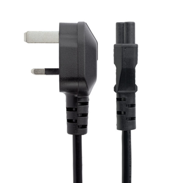 StarTech.com 1m UK Laptop Stroomkabel, BS 1363 to C5 (Clover Leaf), 2.5A 250V, 18AWG, UK Laptop Vervangkabel, Printer Voedingska - Afbeelding 4