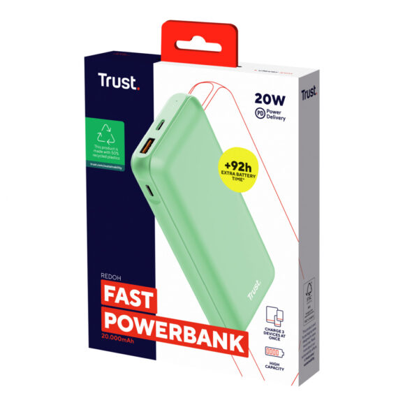 Trust Redoh Lithium-Ion (Li-Ion) 20000 mAh Groen - Afbeelding 5
