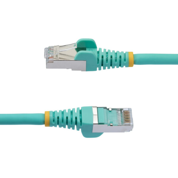 StarTech.com 50cm CAT6a Ethernet Kabel, Aqua, Low Smoke Zero Halogen (LSZH), 10GbE 500MHz 100W PoE++ Snagless RJ-45 S/FTP Netwer - Afbeelding 3