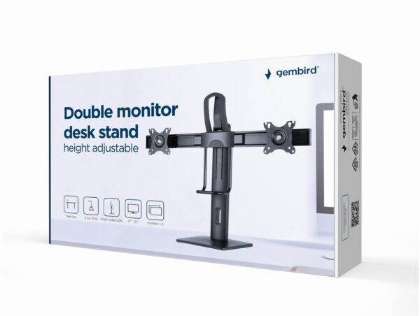 Gembird MS-D2-01 flat panel bureau steun 68,6 cm (27") Zwart - Afbeelding 20