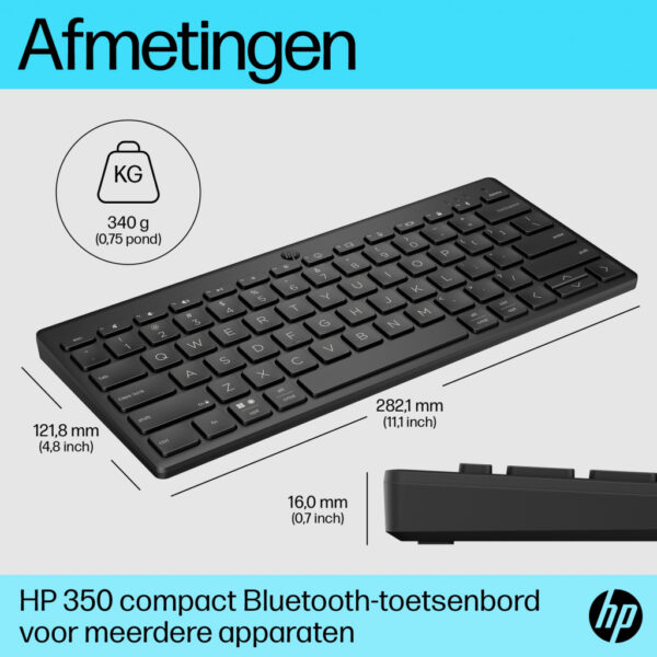 HP 350 Compact Multi-Device Bluetooth Keyboard - Afbeelding 9