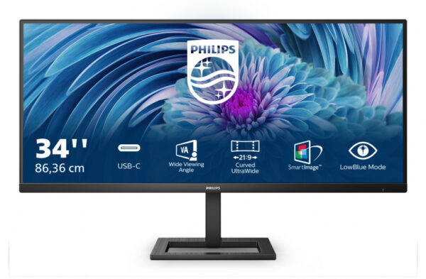 Philips E Line 346E2LAE/00 LED display 86,4 cm (34") 3440 x 1440 Pixels Wide Quad HD LCD Zwart - Afbeelding 2