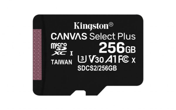 Kingston Technology Canvas Select 256GB micSDXC Plus 100R A1 C10 kaart + ADP - Afbeelding 3