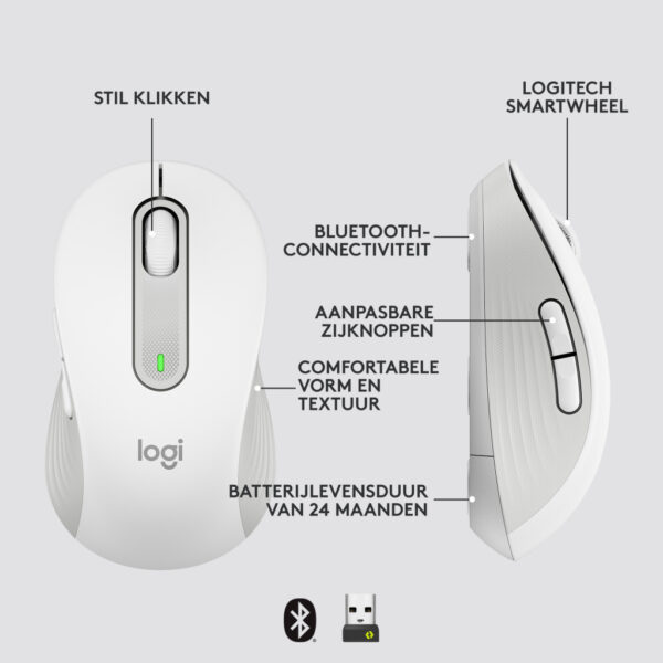 Logitech 910-006275 muis Kantoor Rechtshandig RF-draadloos + Bluetooth Optisch 4000 DPI - Afbeelding 7
