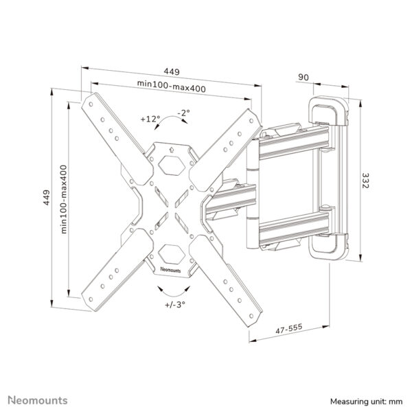 Neomounts WL40S-850BL14 TV-beugel wand 32-65" - full motion - snelle installatie - Afbeelding 21