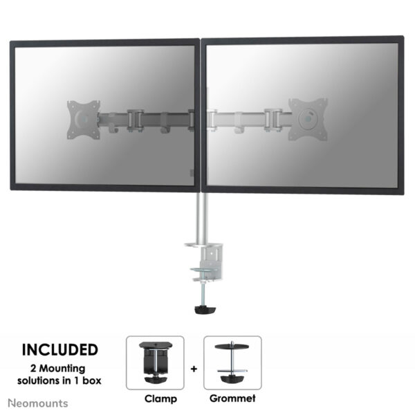 Neomounts NM-D135DSILVER Monitorarm 10-27"