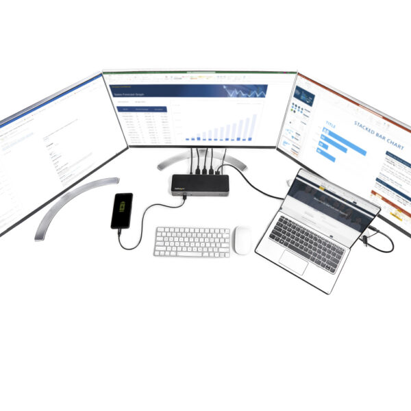StarTech.com USB-C & USB-A Dock - Hybride Universeel Triple Monitor Laptop Docking Station DisplayPort & HDMI 4K 60Hz - 85W Powe - Afbeelding 13