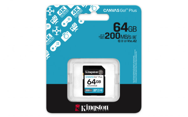 Kingston Technology 64GB SDXC Canvas Go Plus Gen4 200MB/s C10 UHS-I U3 V30 - Afbeelding 3