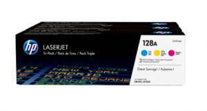 HP 128A originele cyaan/magenta/gele LaserJet tonercartridge, 3-pack