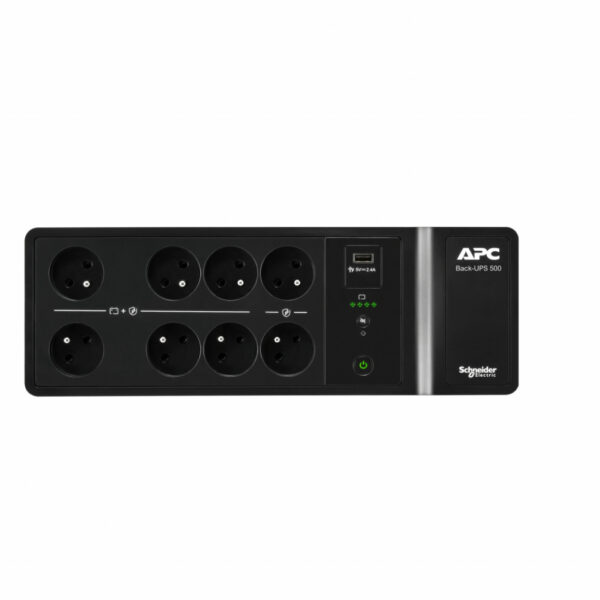 APC Back-UPS BE500G2-FR - Noodstroomvoeding 8x penaarde(België), 500VA, 1 USB oplader, 1 USB datapoort - Afbeelding 2