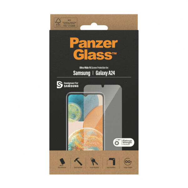 PanzerGlass ® Screen Protector Samsung Galaxy A24 | Ultra-Wide Fit Doorzichtige schermbeschermer 1 stuk(s) - Afbeelding 3