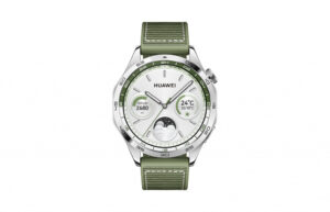 Huawei Watch GT 4 46mm Zilver (Groene Siliconenband)